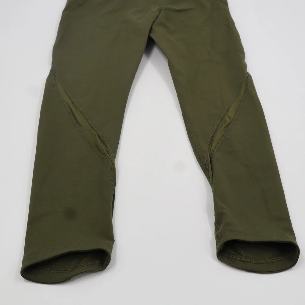 Nike Dri-FIT Running Leggings Womens Small Olive‎ Green Good 890323-395 Cropped